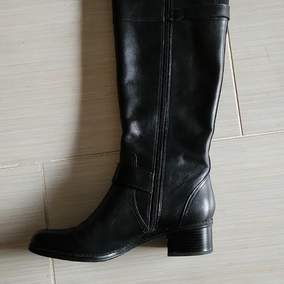 Bandolino Black Leather Knee High Boots - Picture 5 of 15